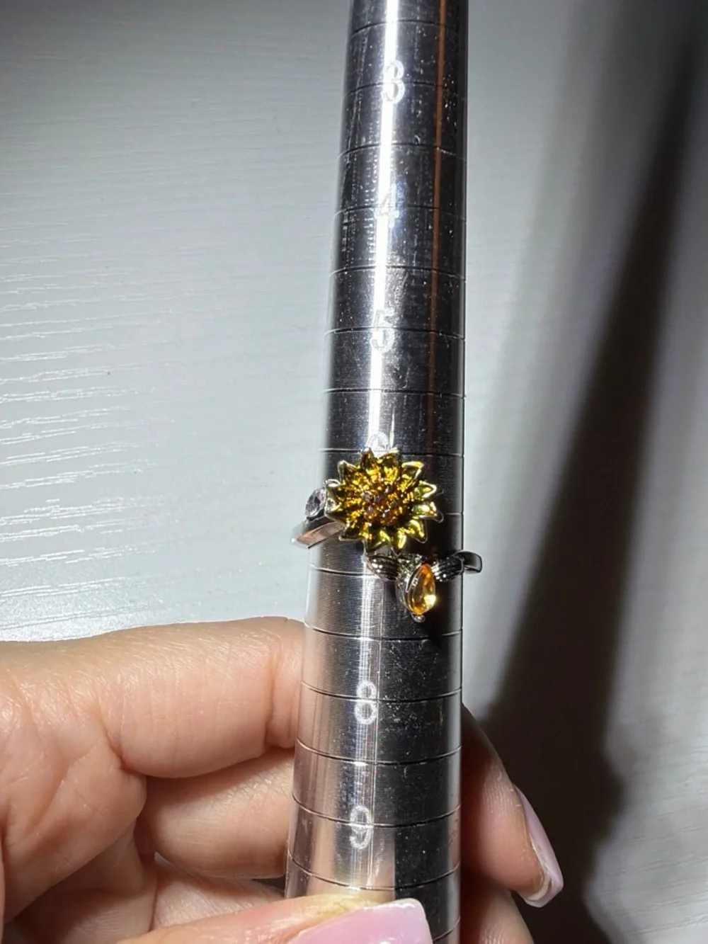 Yellow Sunflower Crystal Ring - Women Jewelry